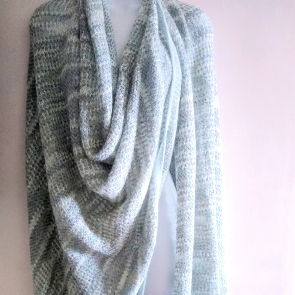 A GREAT FIND For Mixed Seasons! 🍁❄️🌱 Soft - LARGE Umbre Knit Shawl Wrap!